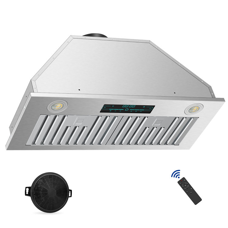 30-Inch Stainless Steel Convertible Insert Range Hood with LED Lights