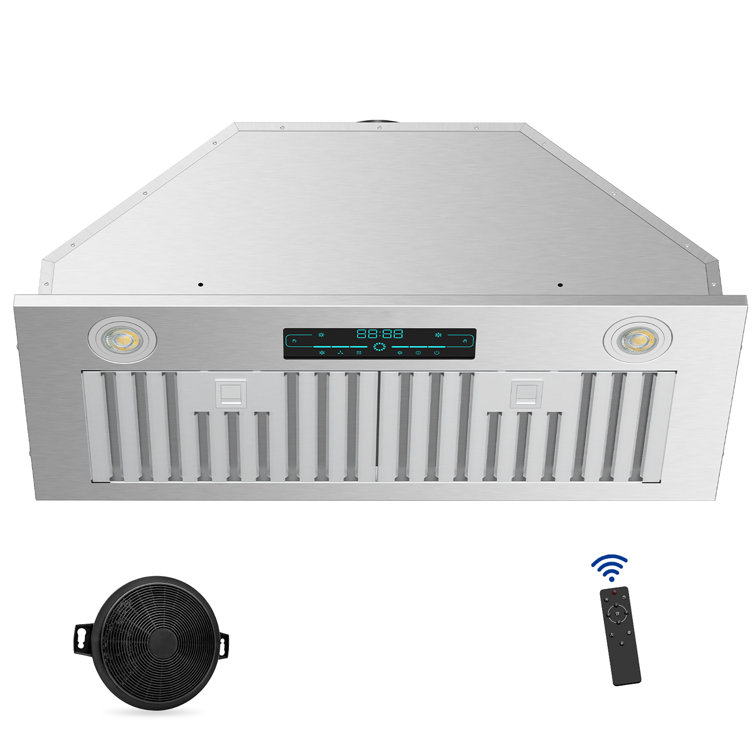 30-Inch Stainless Steel Convertible Insert Range Hood with LED Lights