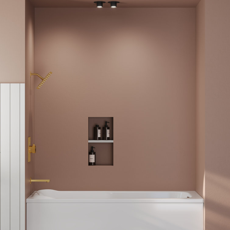 Brushed Gold Wall-Mounted Rain Shower and Tub Faucet Set