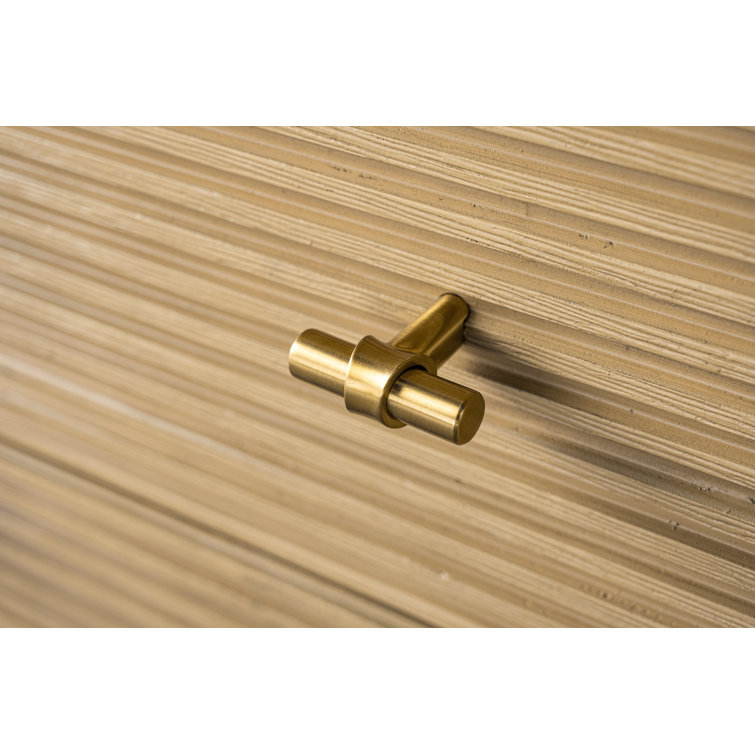 Natural Oak Single Bathroom Vanity with Golden Brushed Hardware
