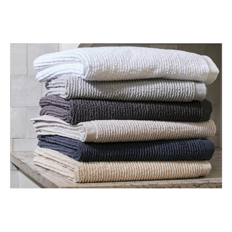 White Ribbed Cotton Hand Towel Set