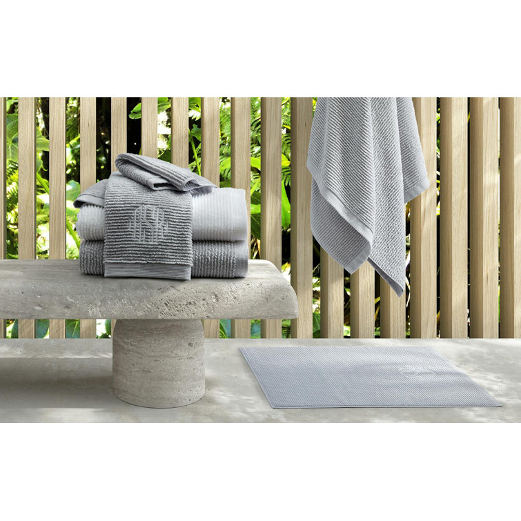 White Ribbed Cotton Hand Towel Set