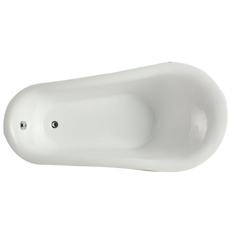 Everlie 71'' White Acrylic Freestanding Soaking Bathtub