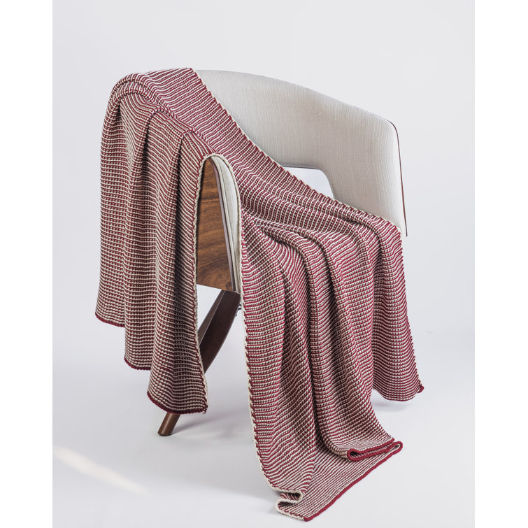 Garnet Knitted Cotton Throw Blanket