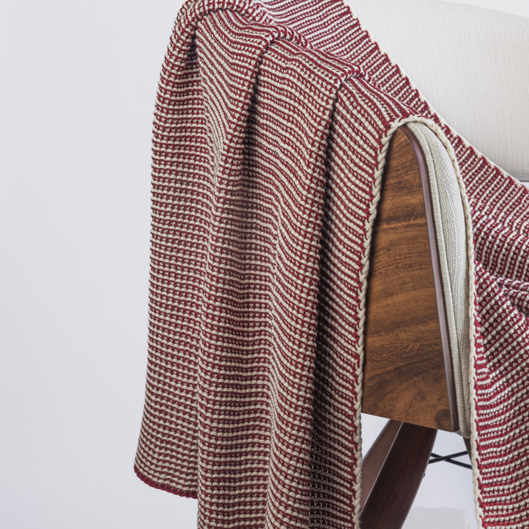 Garnet Knitted Cotton Throw Blanket