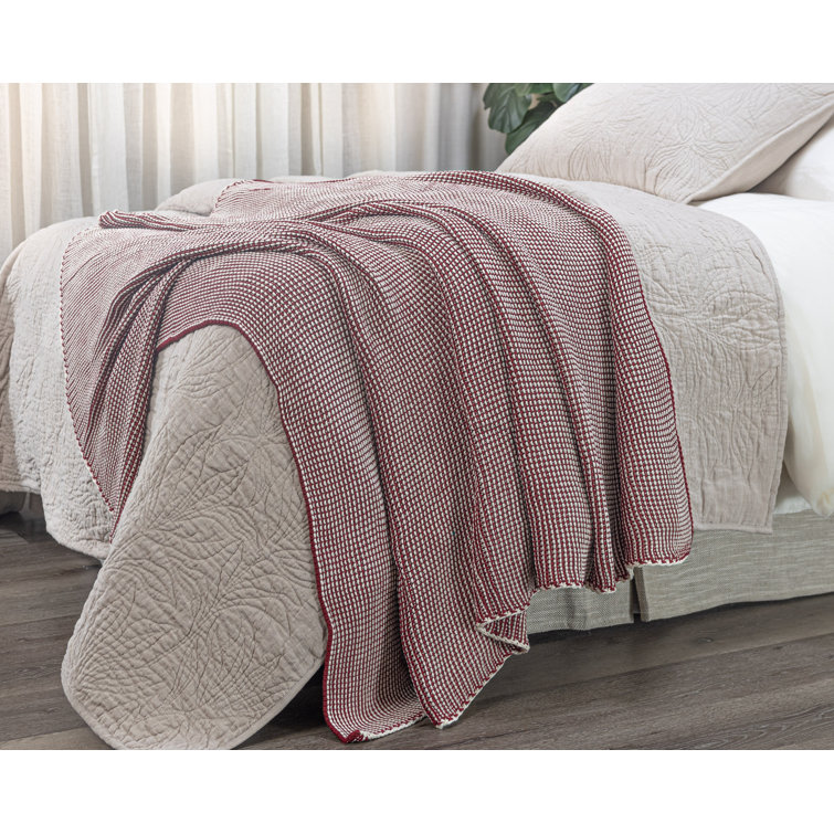 Garnet Knitted Cotton Throw Blanket