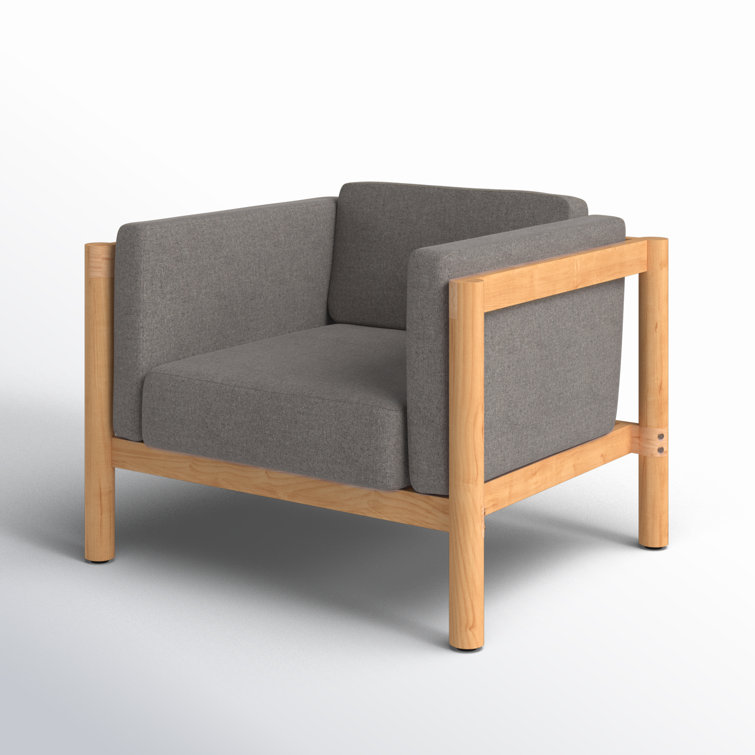 Haven Teak Outdoor Lounge Chair with Gray Sunbrella Cushions