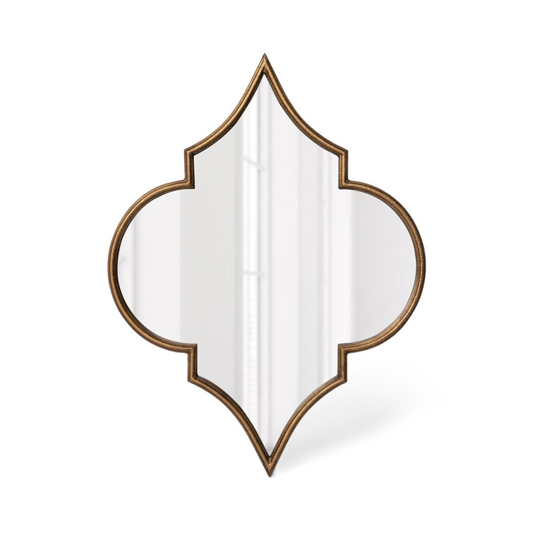 Antiqued Gold Quatrefoil Full Length Wall Mirror