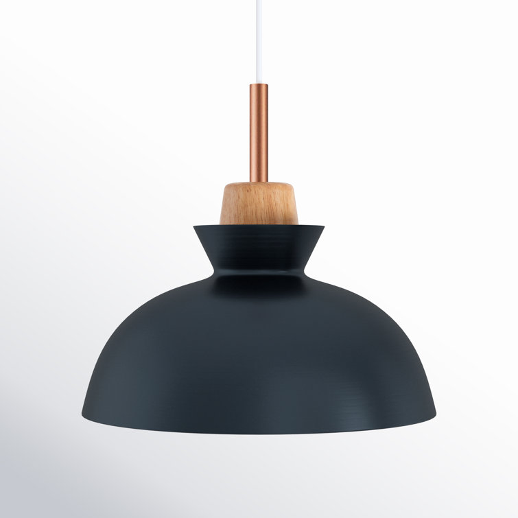 Blue Aluminum Dome Pendant Light with Adjustable Cord