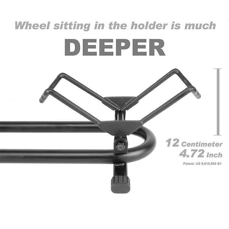 Black Steel Foldable Indoor Outdoor Bike Storage Rack