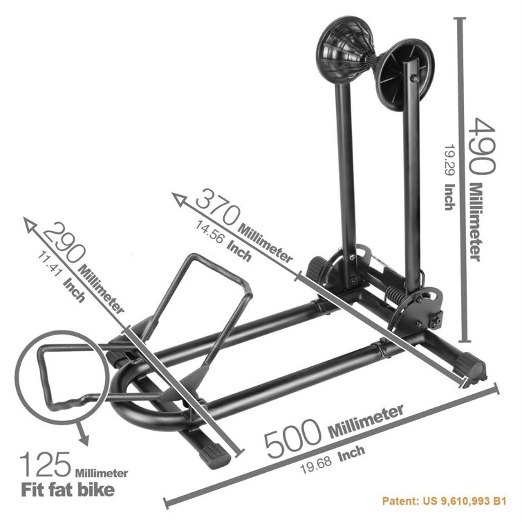 Black Steel Foldable Indoor Outdoor Bike Storage Rack