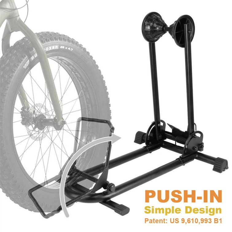 Black Steel Foldable Indoor Outdoor Bike Storage Rack