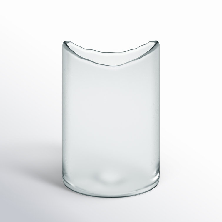 White Frosted Glass Flameless LED Hurricane Candle Holder
