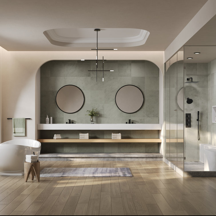 Matte Black 12" Dual Shower Head System with Handheld Spray