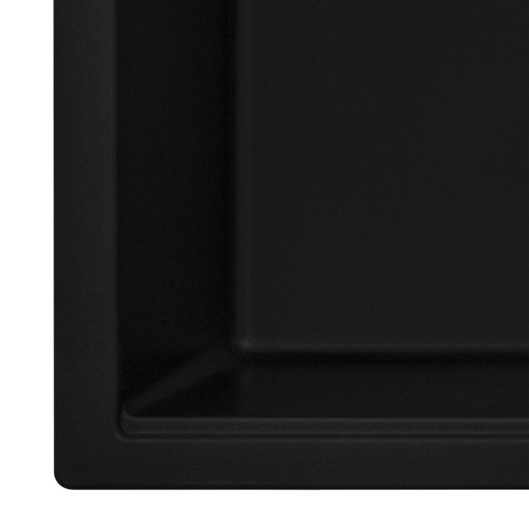 Midnight Black Granite Composite Drop-In Kitchen Sink