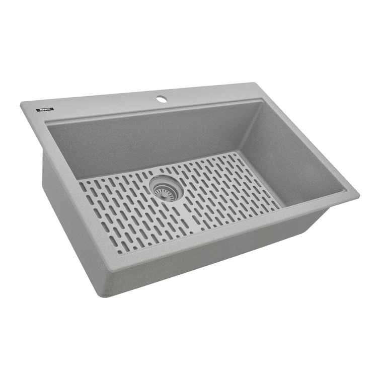 Arctic White Granite Composite Single Bowl Kitchen Sink