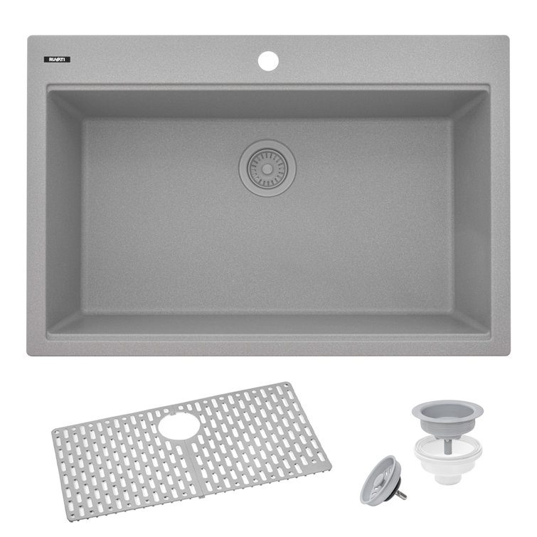Arctic White Granite Composite Single Bowl Kitchen Sink