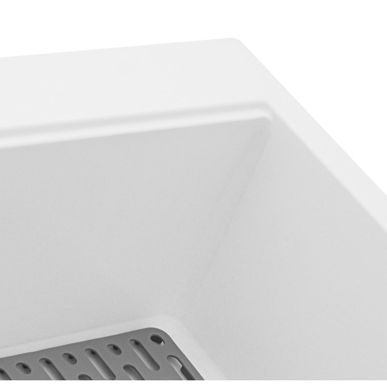Arctic White Granite Composite Single Bowl Kitchen Sink