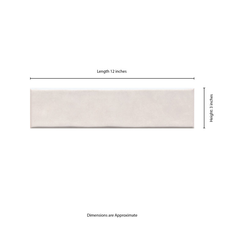 Dove Glossy White Ceramic Subway Wall Tile 3'' x 12''