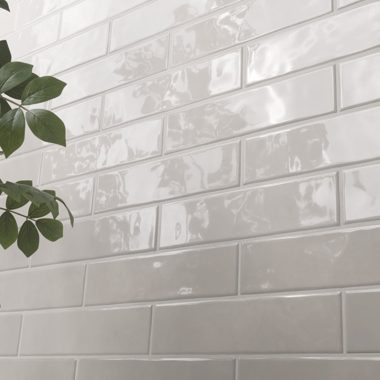 Dove Glossy White Ceramic Subway Wall Tile 3'' x 12''