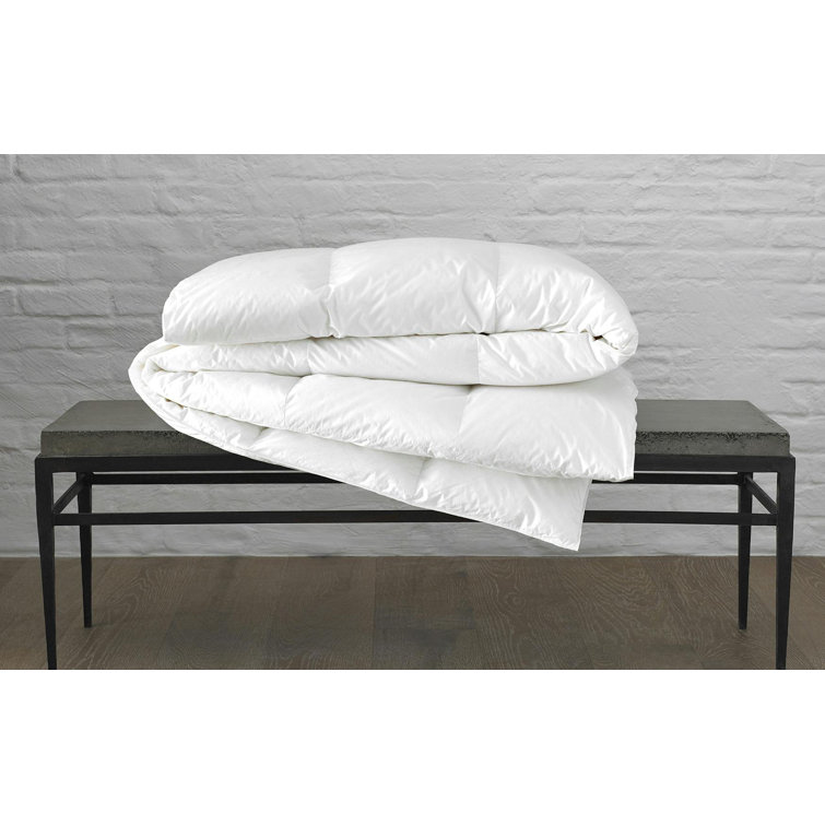 King Size White Goose Down Comforter Set with Cotton Shell