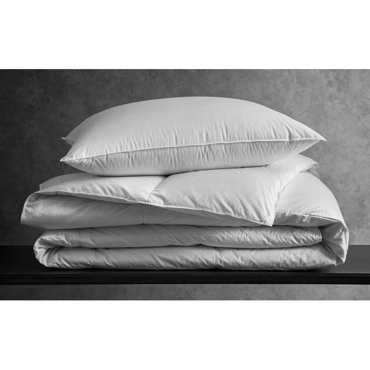 King Size White Goose Down Comforter Set with Cotton Shell