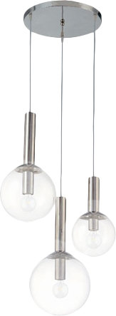 Polished Nickel 22" Glass Globe Pendant Light