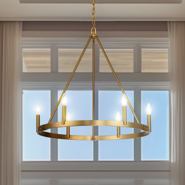Gilliam Vintage Brass 6-Light Steel Chandelier