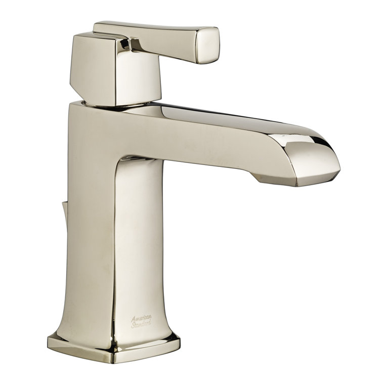 Polished Nickel Single-Hole Bathroom Faucet with Drain Assembly