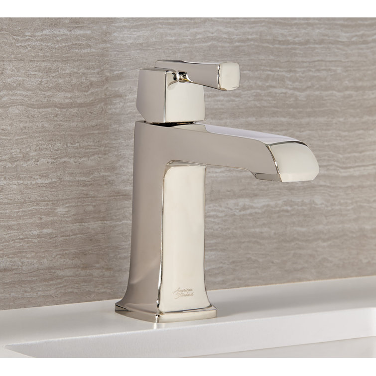 Polished Nickel Single-Hole Bathroom Faucet with Drain Assembly