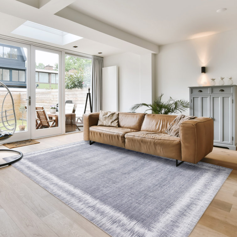 Davina Light Gray Synthetic Washable Non-Slip Area Rug