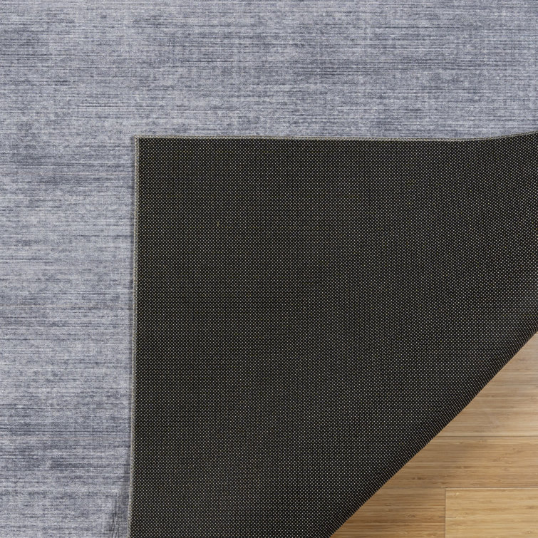 Davina Light Gray Synthetic Washable Non-Slip Area Rug