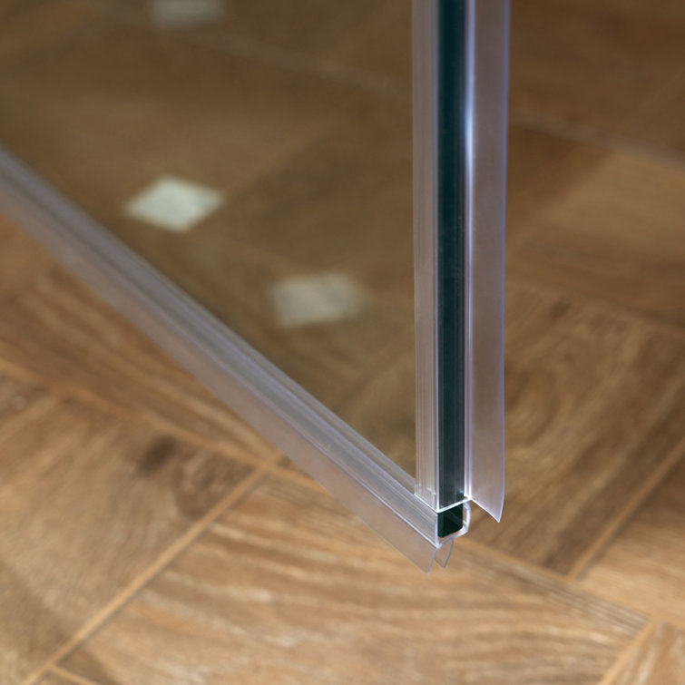 47" Chrome Frameless Pivot Shower Door with Clear Tempered Glass
