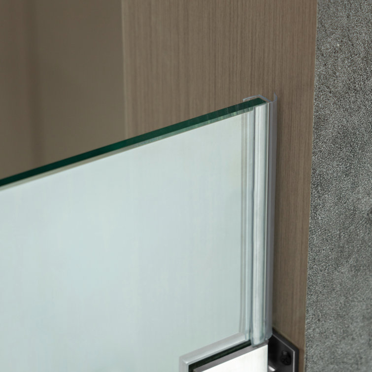 47" Chrome Frameless Pivot Shower Door with Clear Tempered Glass