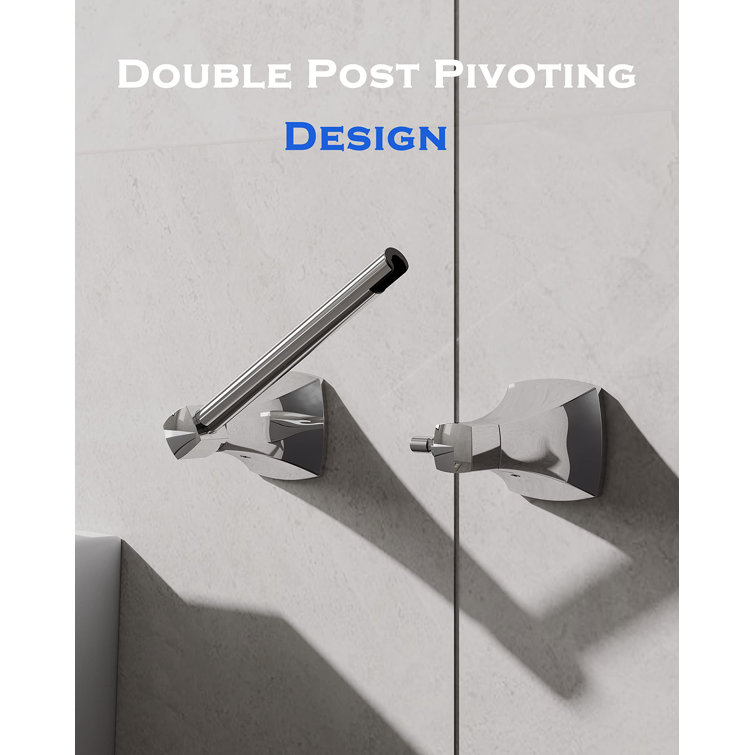 Polished Chrome Wall Mounted Double Post Toilet Paper Holder