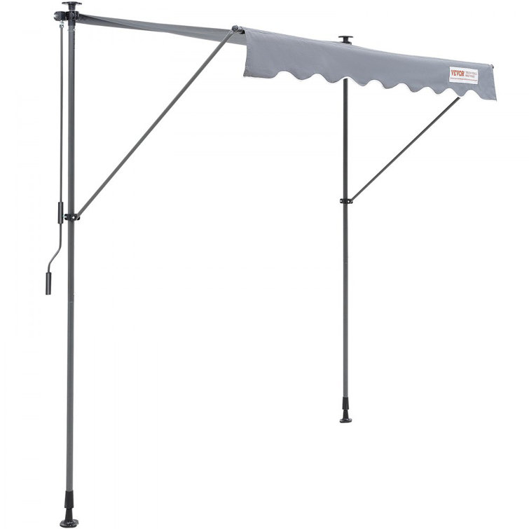 VEVOR 118'' Gray Polyester Retractable Patio Awning