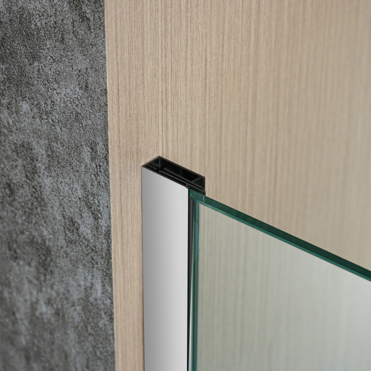 47" Chrome Frameless Pivot Shower Door with Clear Tempered Glass