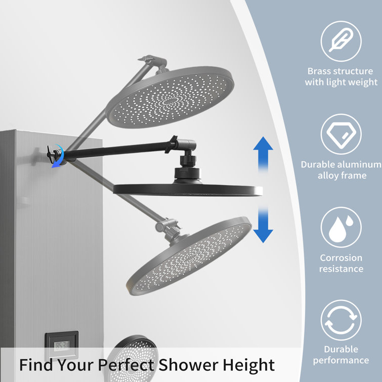 Nickel Black Stainless Steel Shower Panel with Adjustable Head
