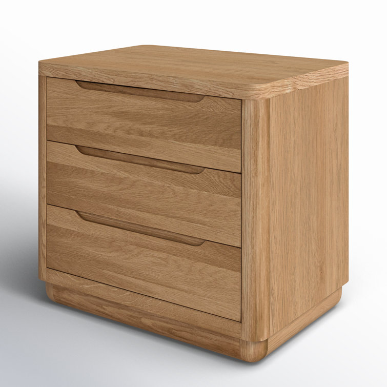 Hundley Oak Veneer and Wood Modern Nightstand