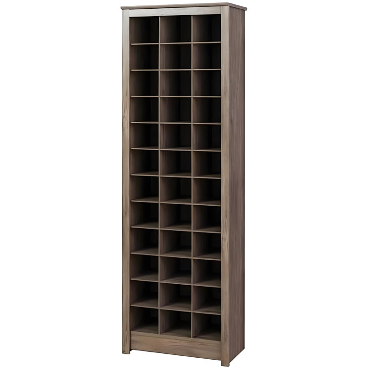 Drifted Gray 36-Pair Stackable Wood Shoe Rack