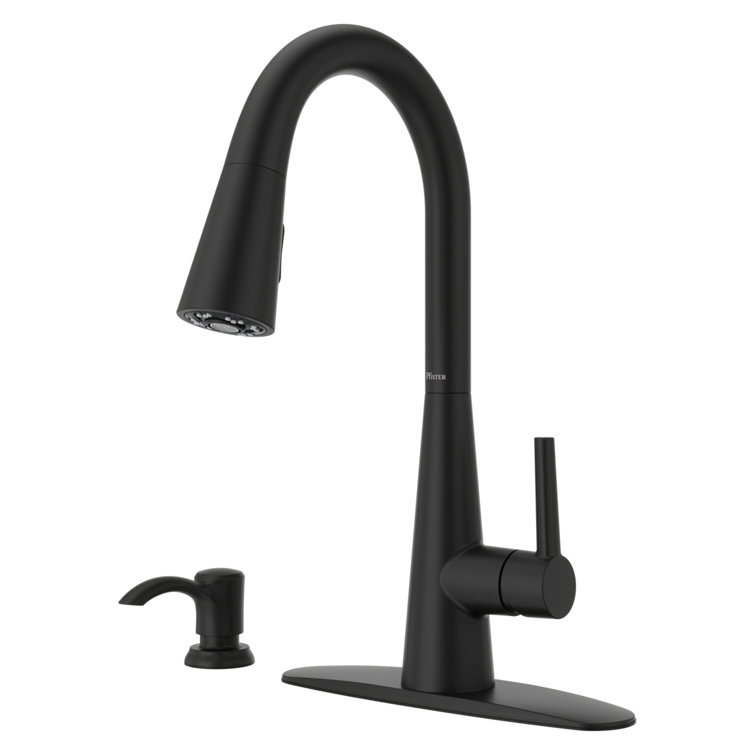 Matte Black High Arc Kitchen Faucet with Pull-Down Spray