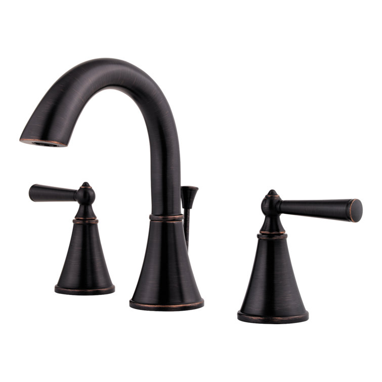 Tuscan Bronze Double Handle Widespread Bathroom Faucet