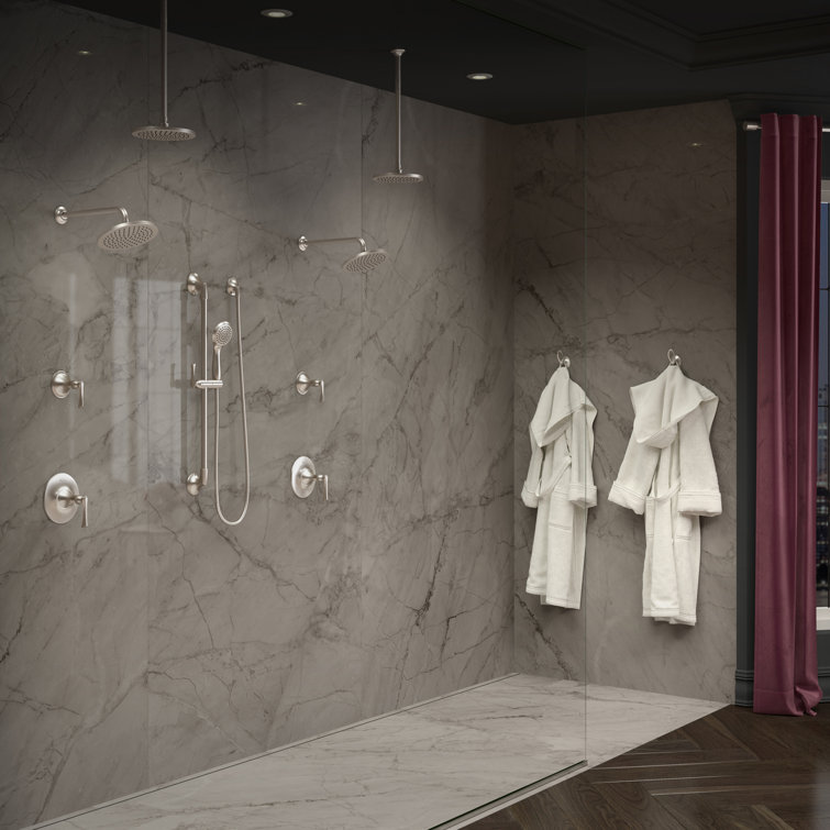 Brushed Nickel Rainfall Wall Mounted Shower Faucet