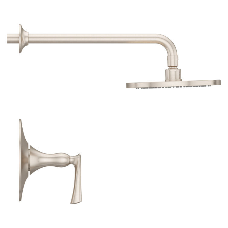 Brushed Nickel Rainfall Wall Mounted Shower Faucet