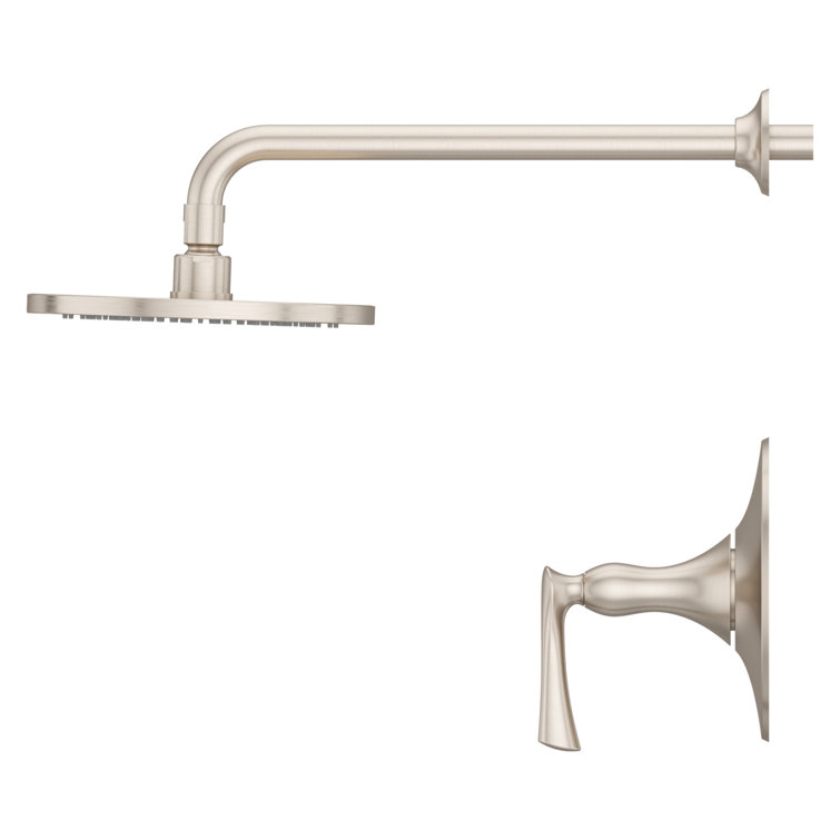 Brushed Nickel Rainfall Wall Mounted Shower Faucet