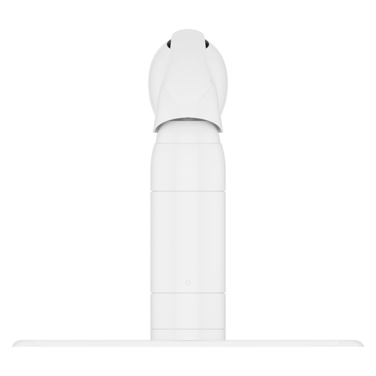 White Ceramic Single Handle Kitchen Faucet with Pull-out Spray