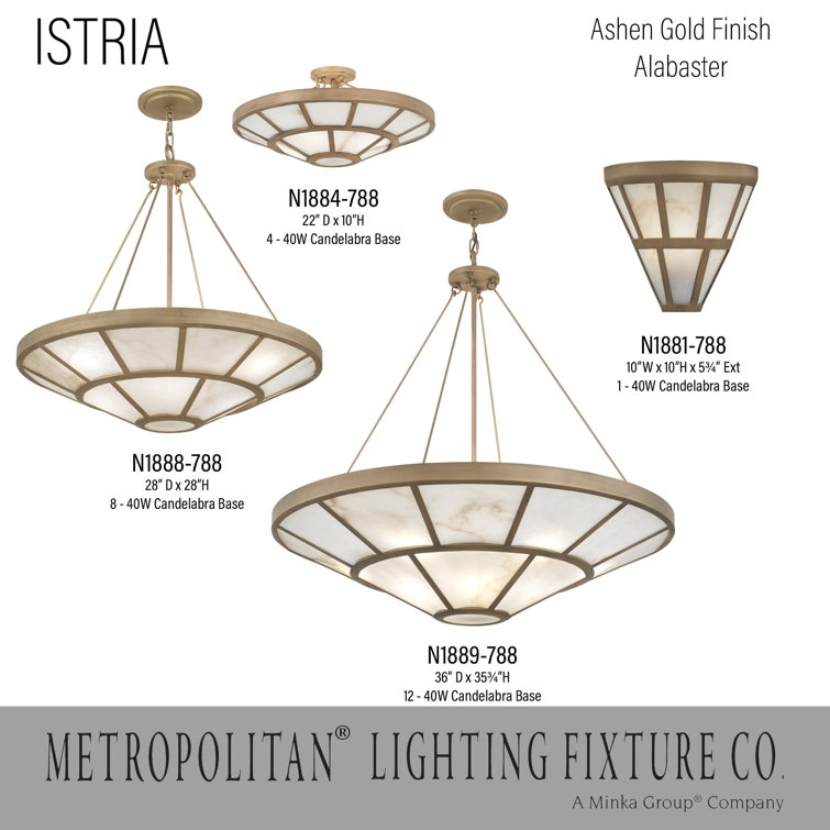 Ashen Gold 8-Light Indoor/Outdoor Glass Pendant