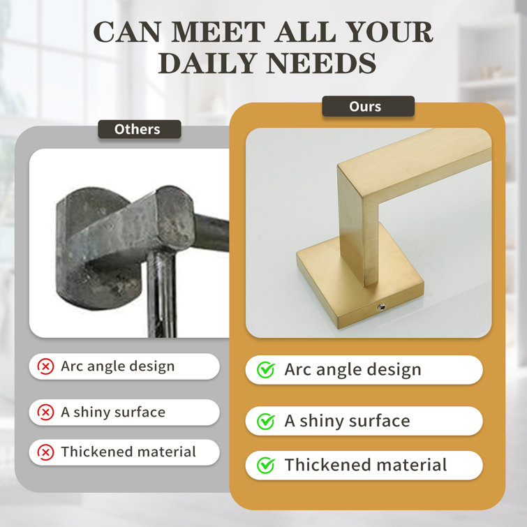 Brushed Gold 4-Piece Metal Bathroom Hardware Set