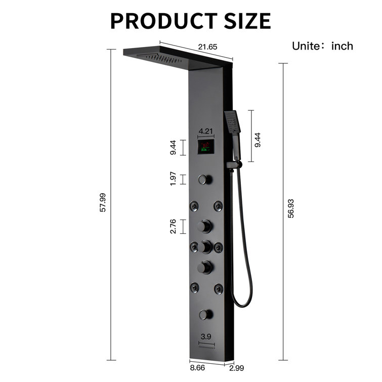 59.84'' Shower Panel with Fixed Shower Head