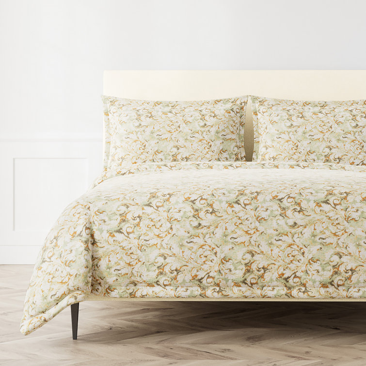 Acanthus Sage Queen Microfiber Duvet Cover Set